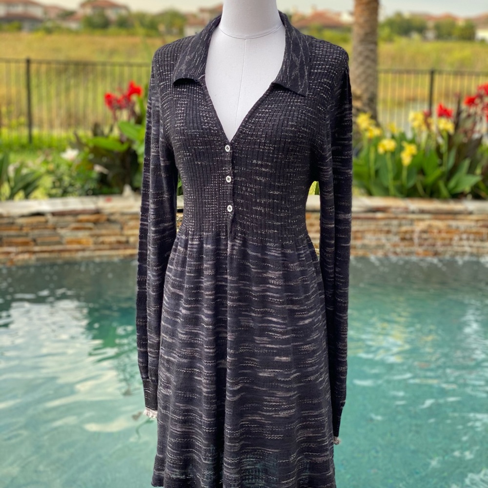 FREE PEOPLE Long Sleeve Knit Dress Size L